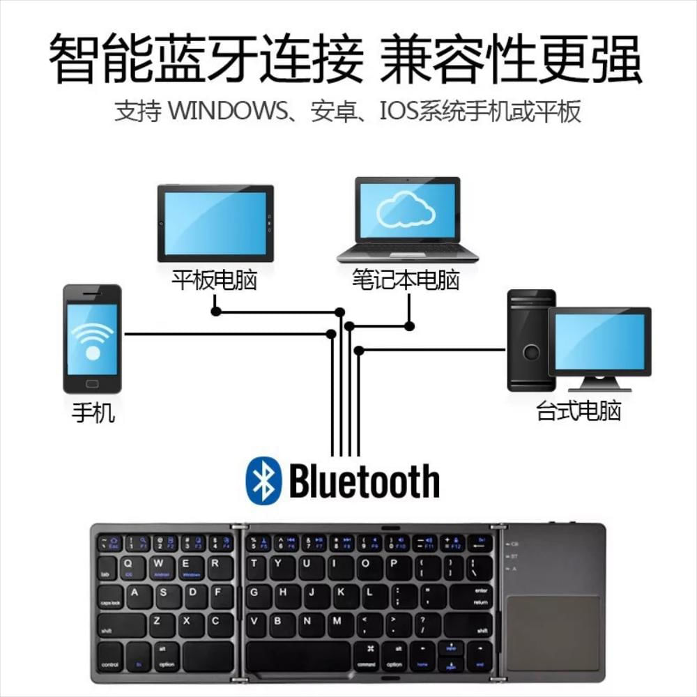Teclado Wireless Bluetooth Three-Fold Keyboard Ultra-Thin img #2