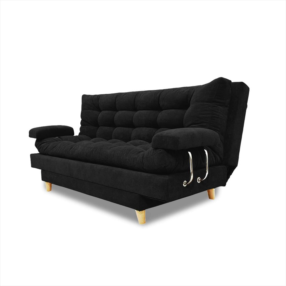 Sofá Cama Napoles Con Brazos Negro img #2