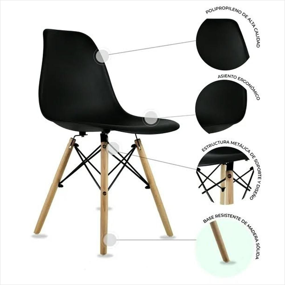 Silla Comedor Sala Oficina Restaurante Patio Terrazas Eames
