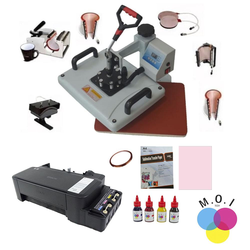 Impresora L120 Sublimación + Plancha Termofijadora 8 En 1 + Tinta Moi Tech + Papel + Cinta Impresora L120 Sublimación + Plancha Termofijadora 8 En 1 + Tinta Moi Tech + Papel + Cinta