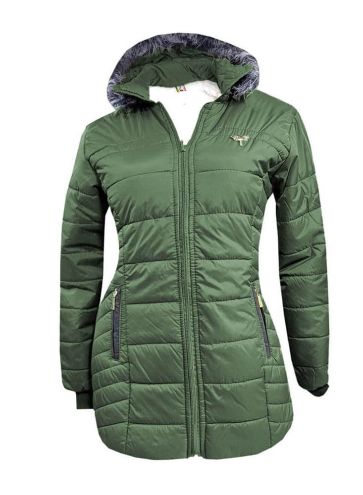 Chaqueta Impermeable Tipo Gabán Para Mujer Verde Militar img #1
