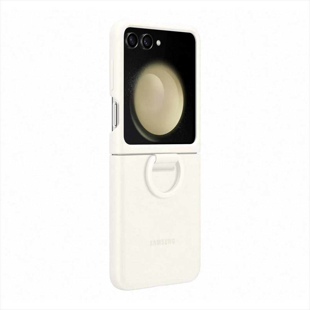 Case Funda Silicone Case Con Anillo Para Galaxy Z Flip 5 Color Vainilla Case Funda Silicone Case Con Anillo Para Galaxy Z Flip 5 Color Vainilla