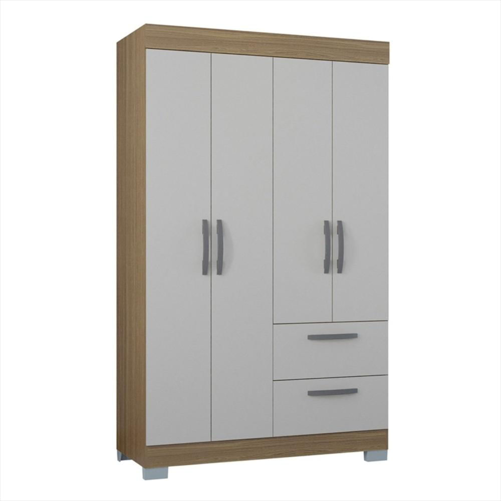 Closet 4 Puertas Toquio Castaño/Off White 188X110x47 Cm