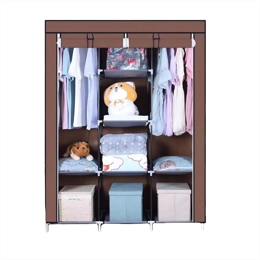 Closet Perchero Organizador 88130 3 Espacios Forro Cafe