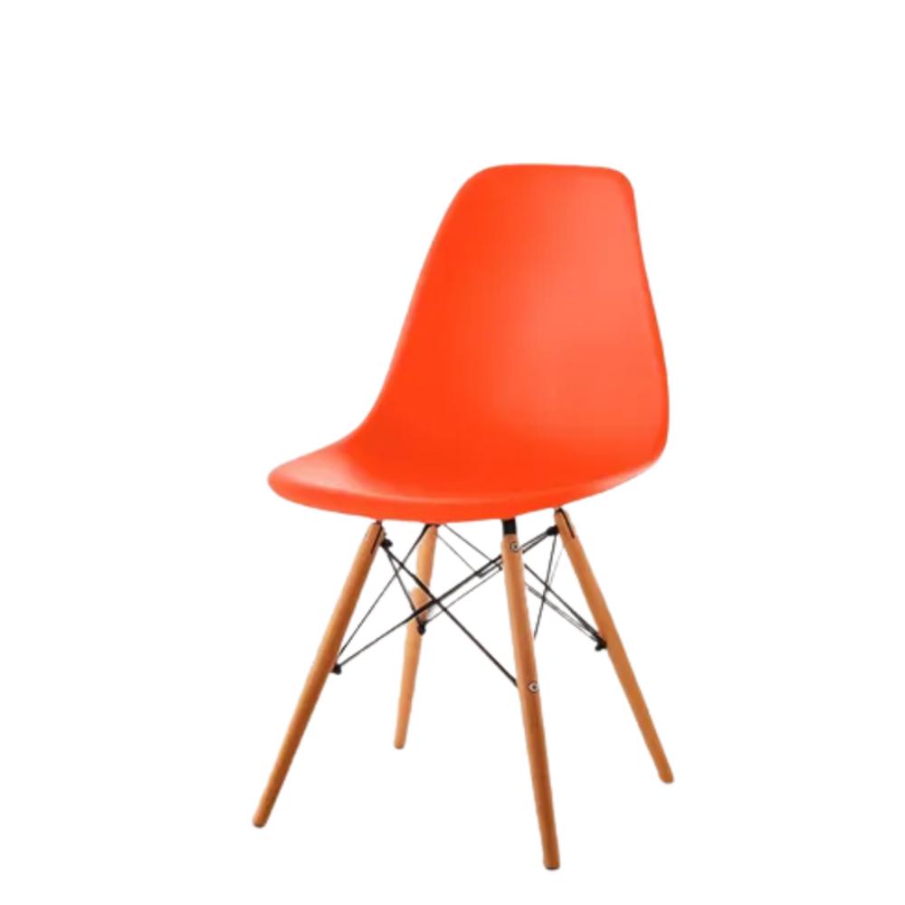 Silla Eames Plastico Patas En Madera Moderna Pc071
