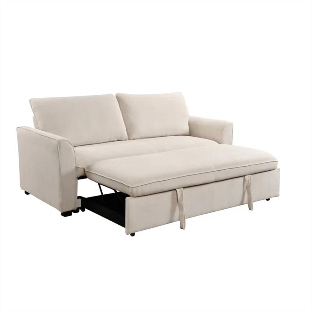 Sofa Cama Cajon Tori 3 Puestos Tela Beige img #1