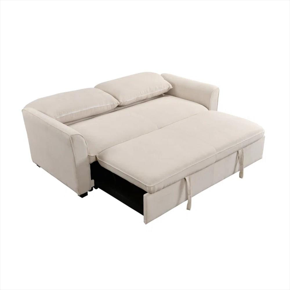 Sofa Cama Cajon Tori 3 Puestos Tela Beige img #2