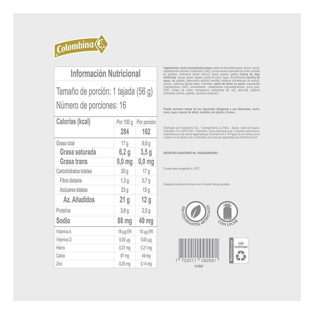 Torta de helado COLOMBINA cookies & cream (900  gr) img #3