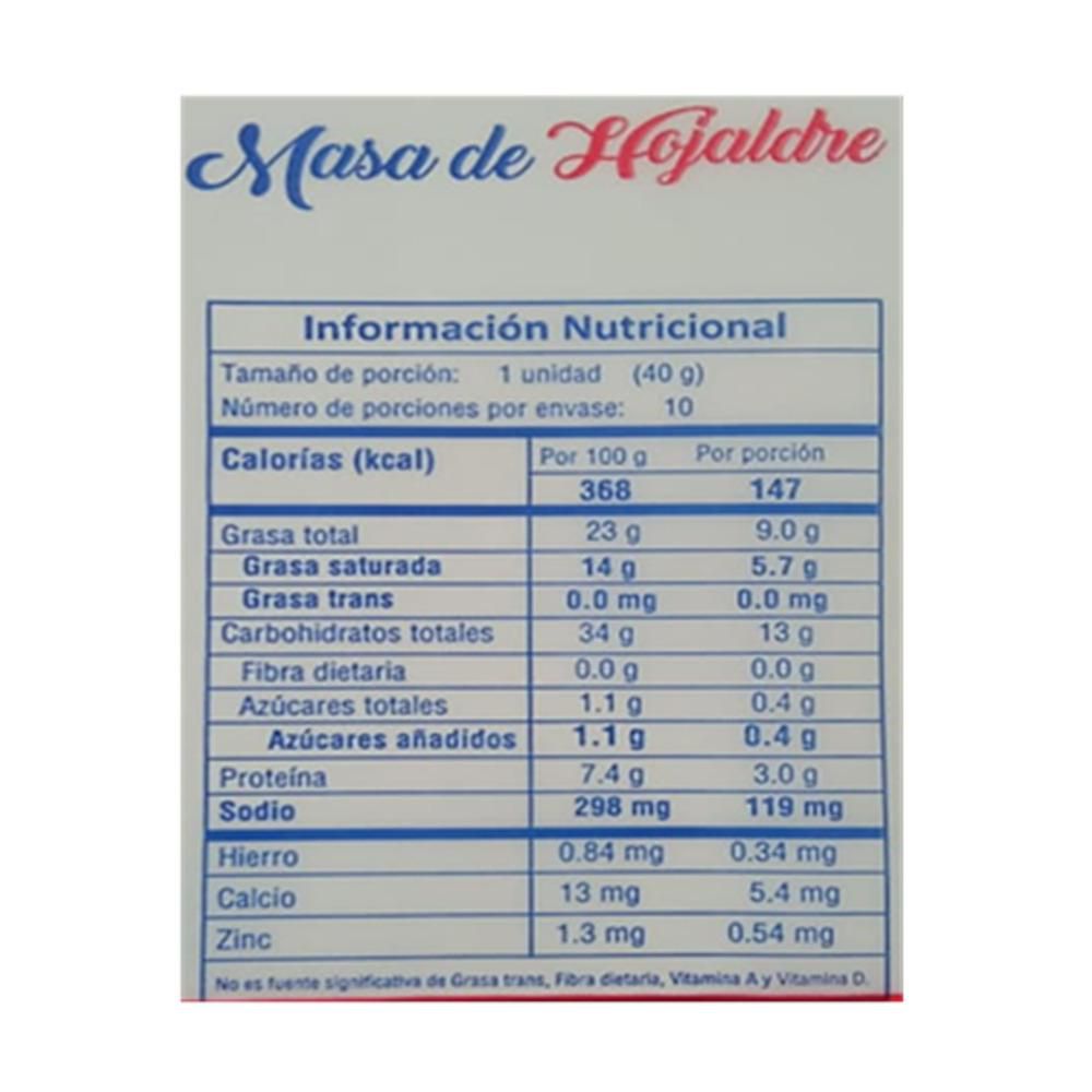 Masa de hojaldre laminada BALKAN 400  gr img #2