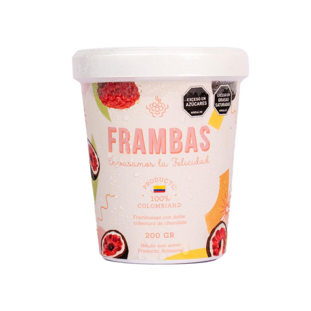 Frambuesas FRAMBAS ENVASAMOS LA FELICIDAD cobertura chocolate (200  gr) img #1