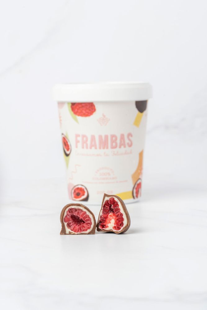 Frambuesas FRAMBAS ENVASAMOS LA FELICIDAD cobertura chocolate (200  gr) img #2