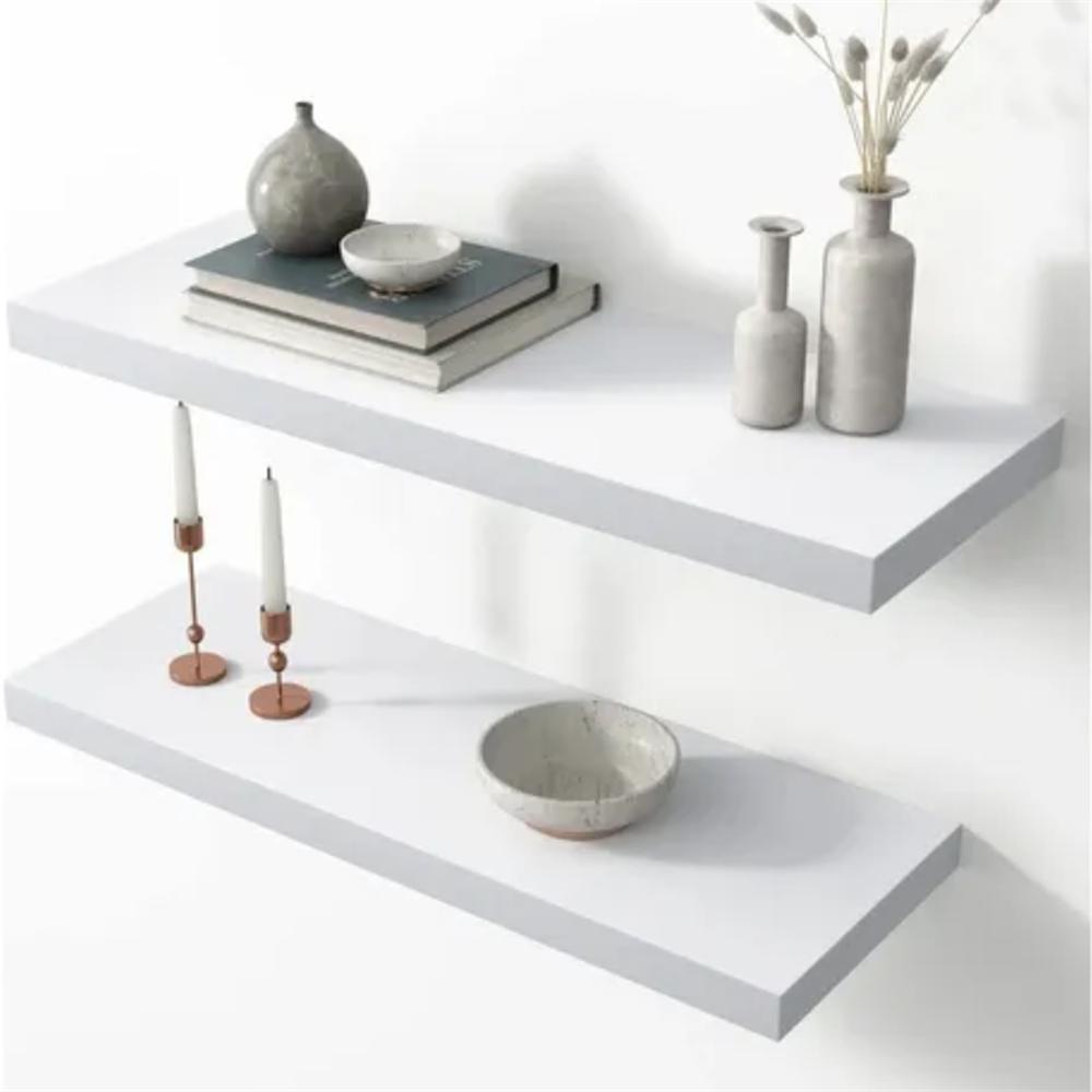 Repisas Flotantes Minimalistas Blancas Set X2 Decorativas