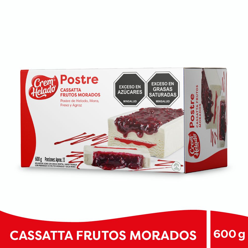 Postre de helado CREM HELADO cassatta frutos morados (600  gr)