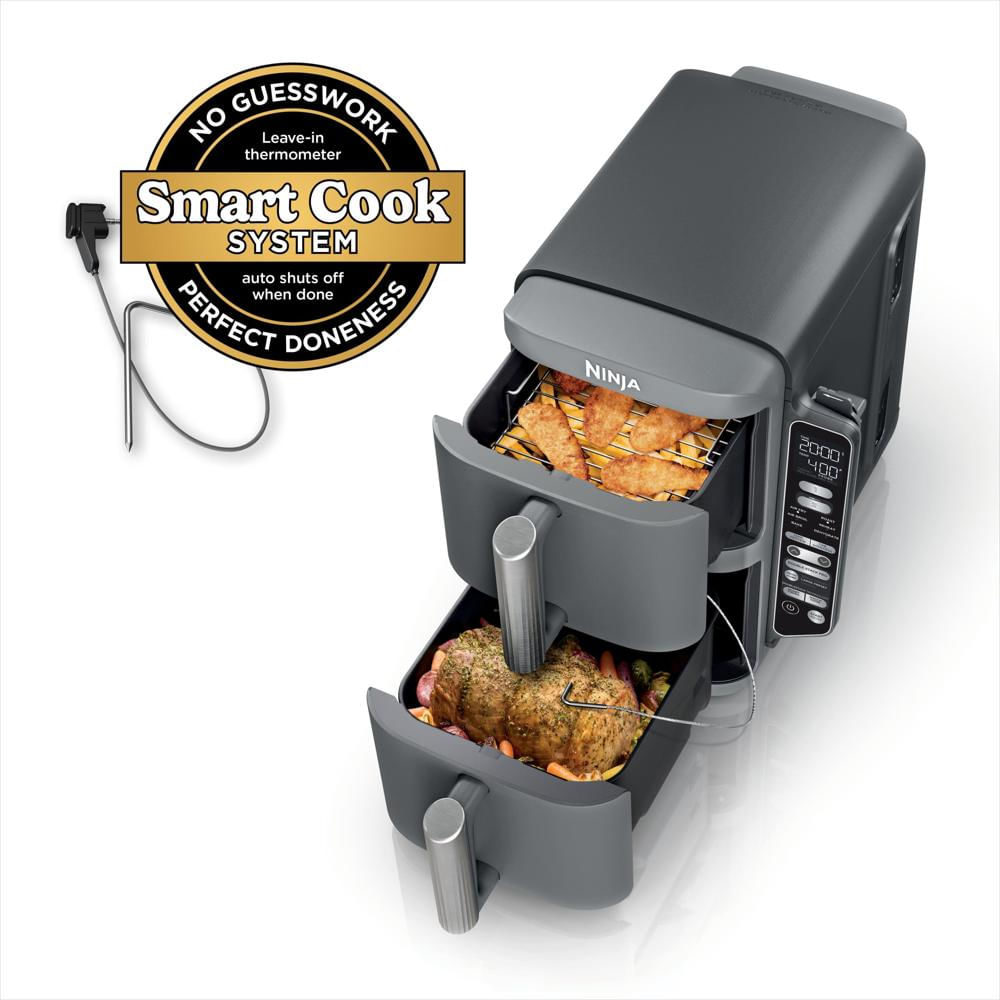 Freidora De Aire 10 Qt Ninja Doublestack Xl Con 2 Cestas Y Termómetro img #2