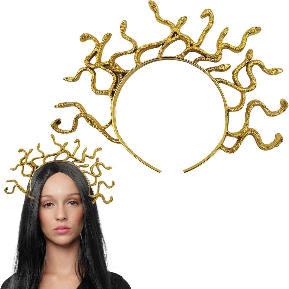Diadema Medusa Serpientes Disfraz De Halloween Doradode Plastico img #2