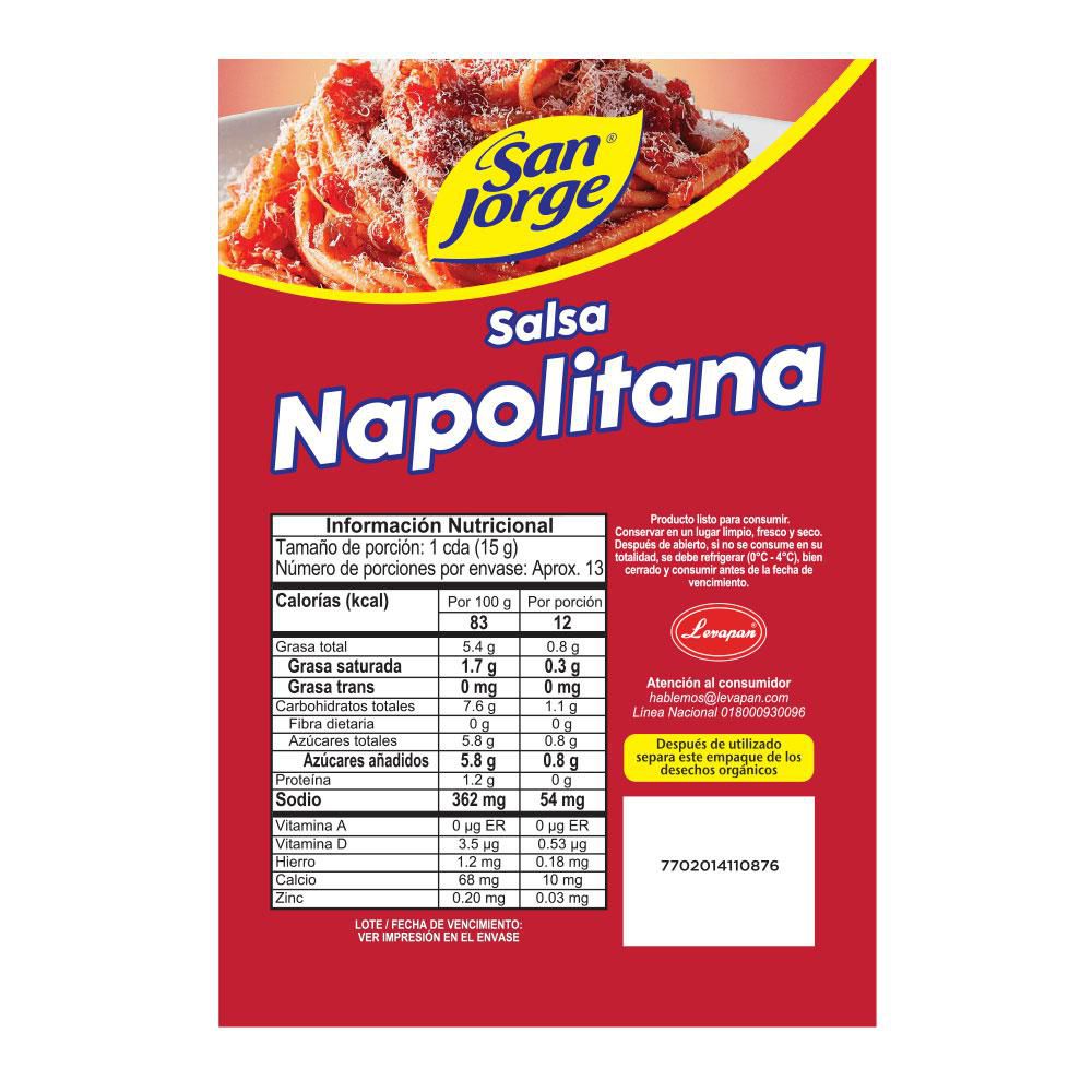 Salsa napolitana SAN JORGE doy pack (200  gr) img #2