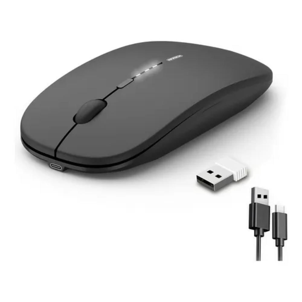 Mouse Recargable Silencioso Inalámbrico Ergonómico Color Negro img #1