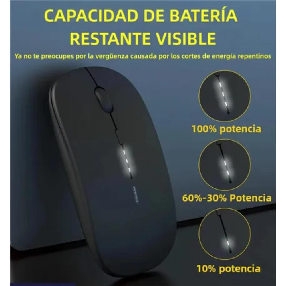 Mouse Recargable Silencioso Inalámbrico Ergonómico Color Negro img #2