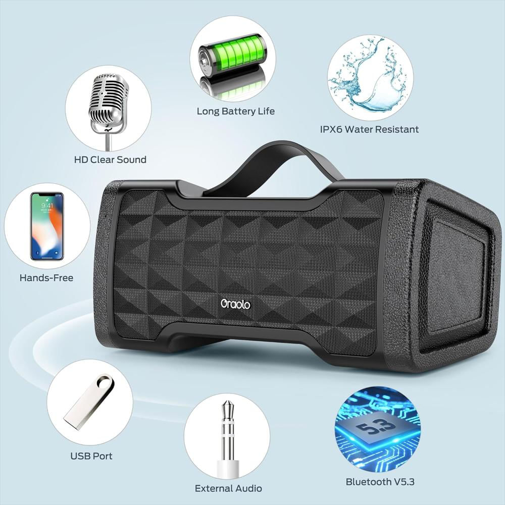 Parlante Bluetooth Oraolo 40W Resiste Agua Ipx6 Stereo img #2