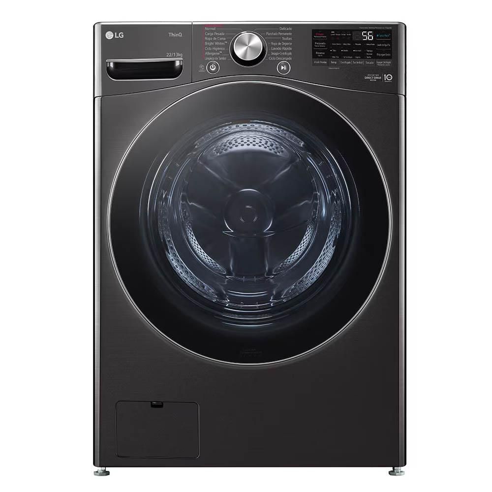 Lavadora secadora LG Eléctrica 22 KG  WD22BV2S6BR.ABLECOL Negro