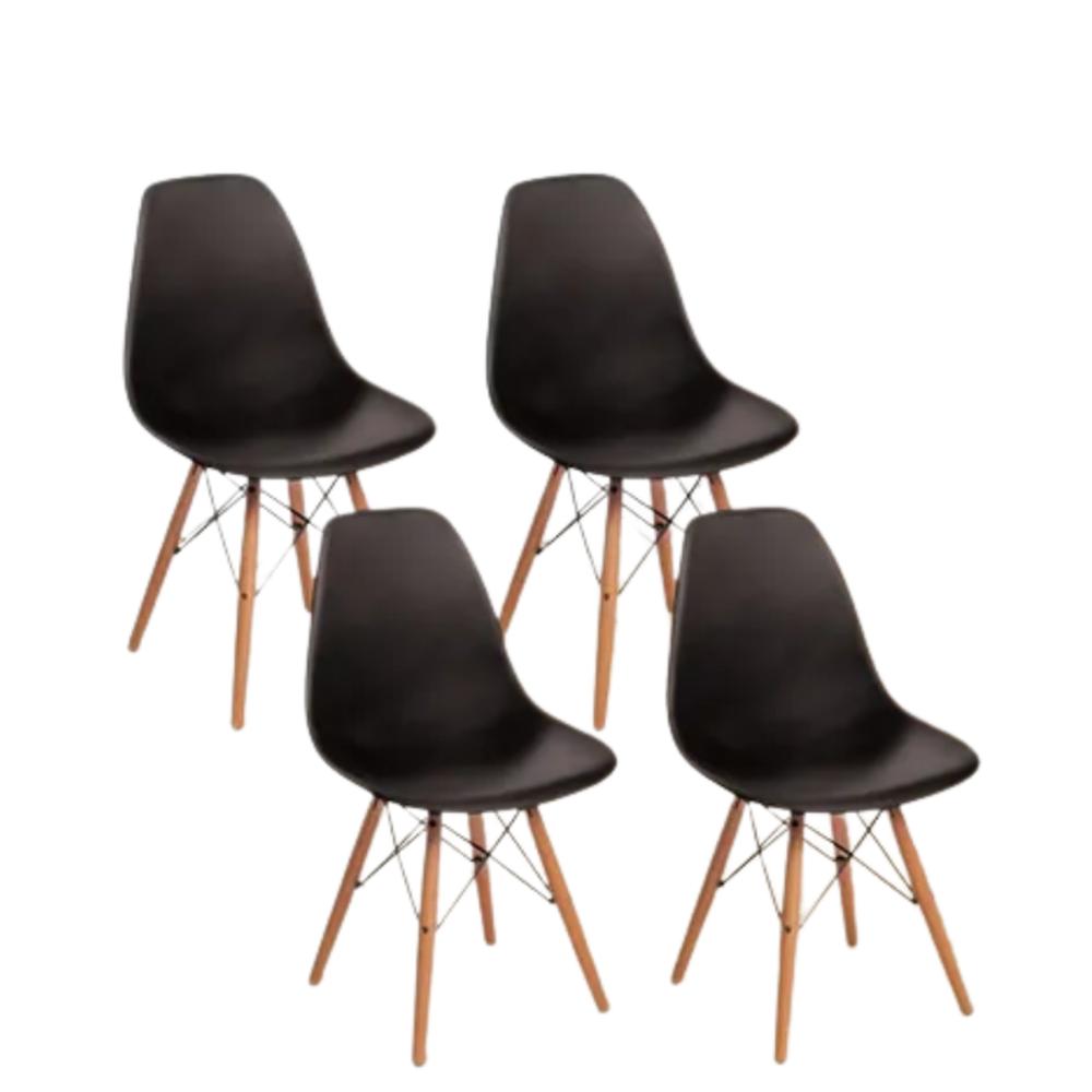 Set 4 Sillas Eames Eiffel Moderna Marca Mq Mocca