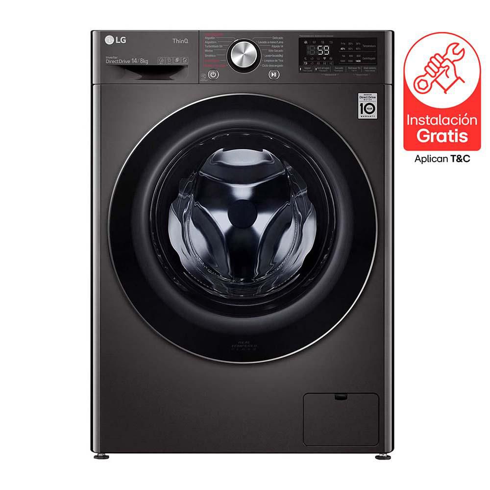 Lavadora LG Eléctrica 14 KG  WD14BVC2S6 Negro