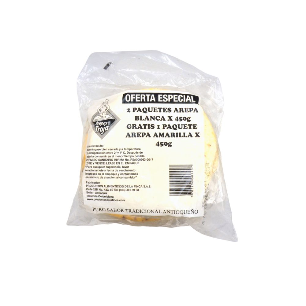 Arepas amarillas DE LA TROJA a base de maíz y queso molido (900  gr) img #1