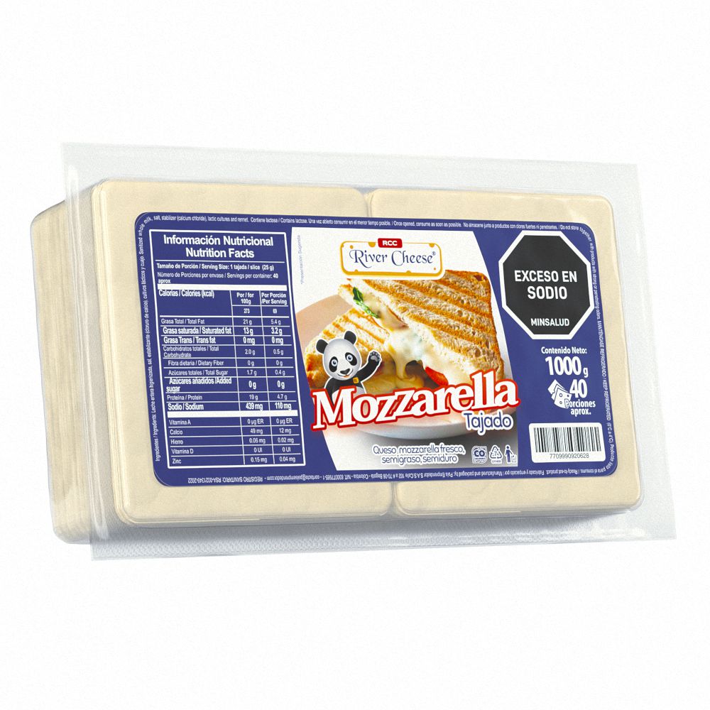 Queso RIVER CHEESE mozzarella tajado   (1000  gr) img #1
