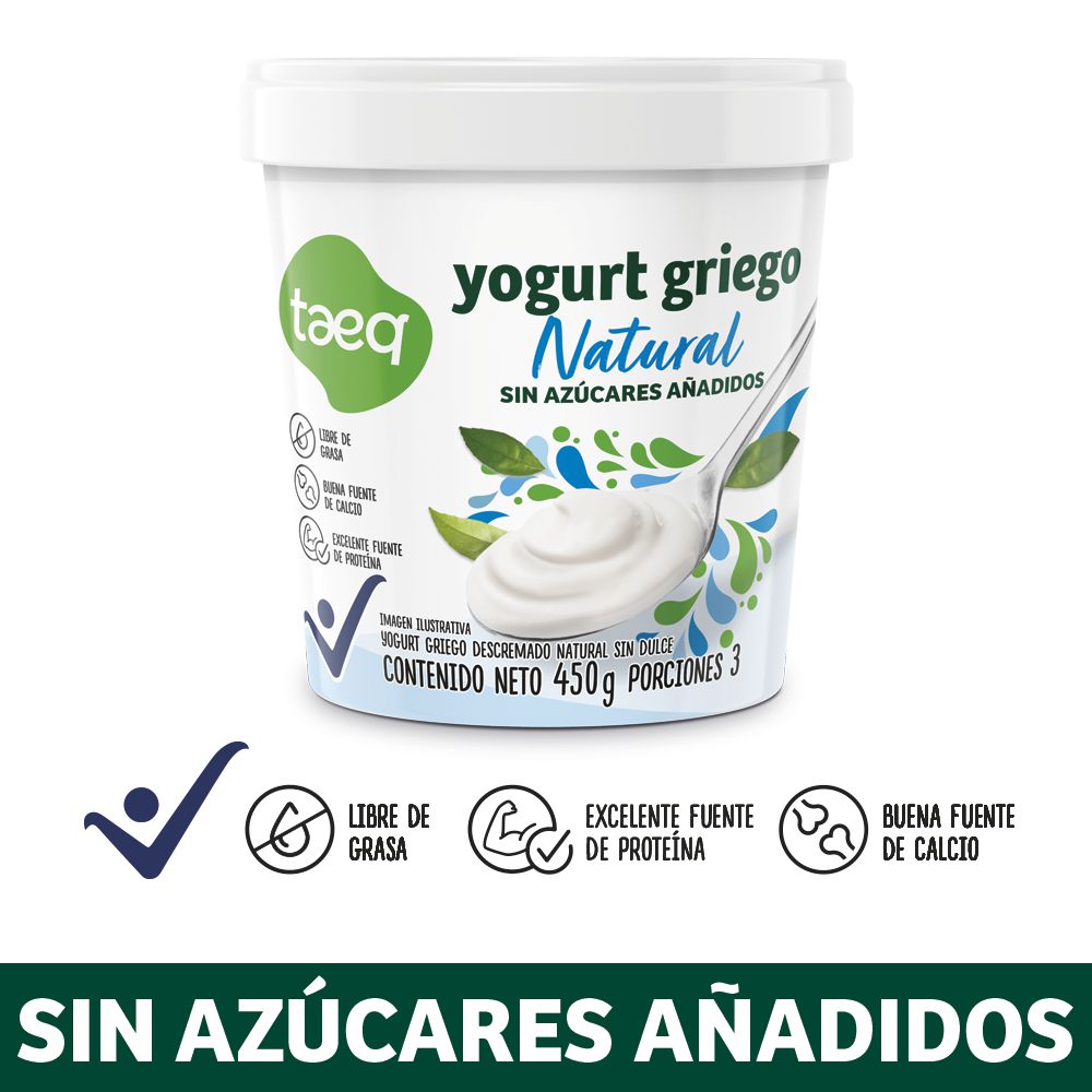 Yogurt griego TAEQ natural sin azúcares añadidos (433  ml)