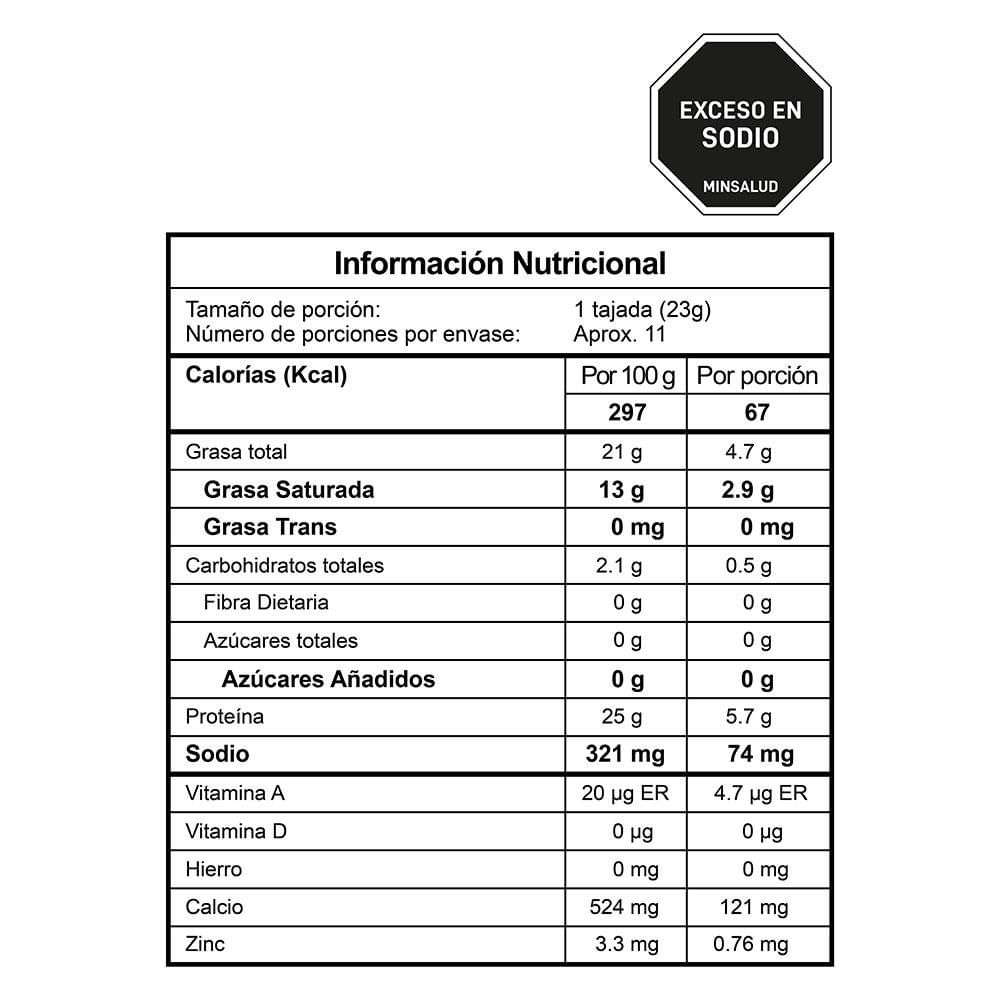 Queso COLACTEOS doble crema tajado (250  gr) img #2