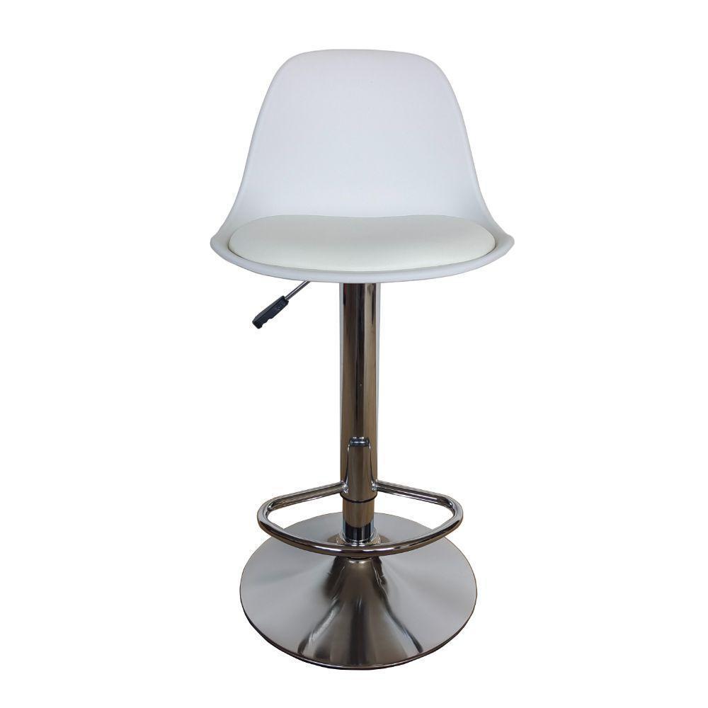 Kit De Dos Sillas Bar Napoles, Blanco, Base Metal Cromado img #3