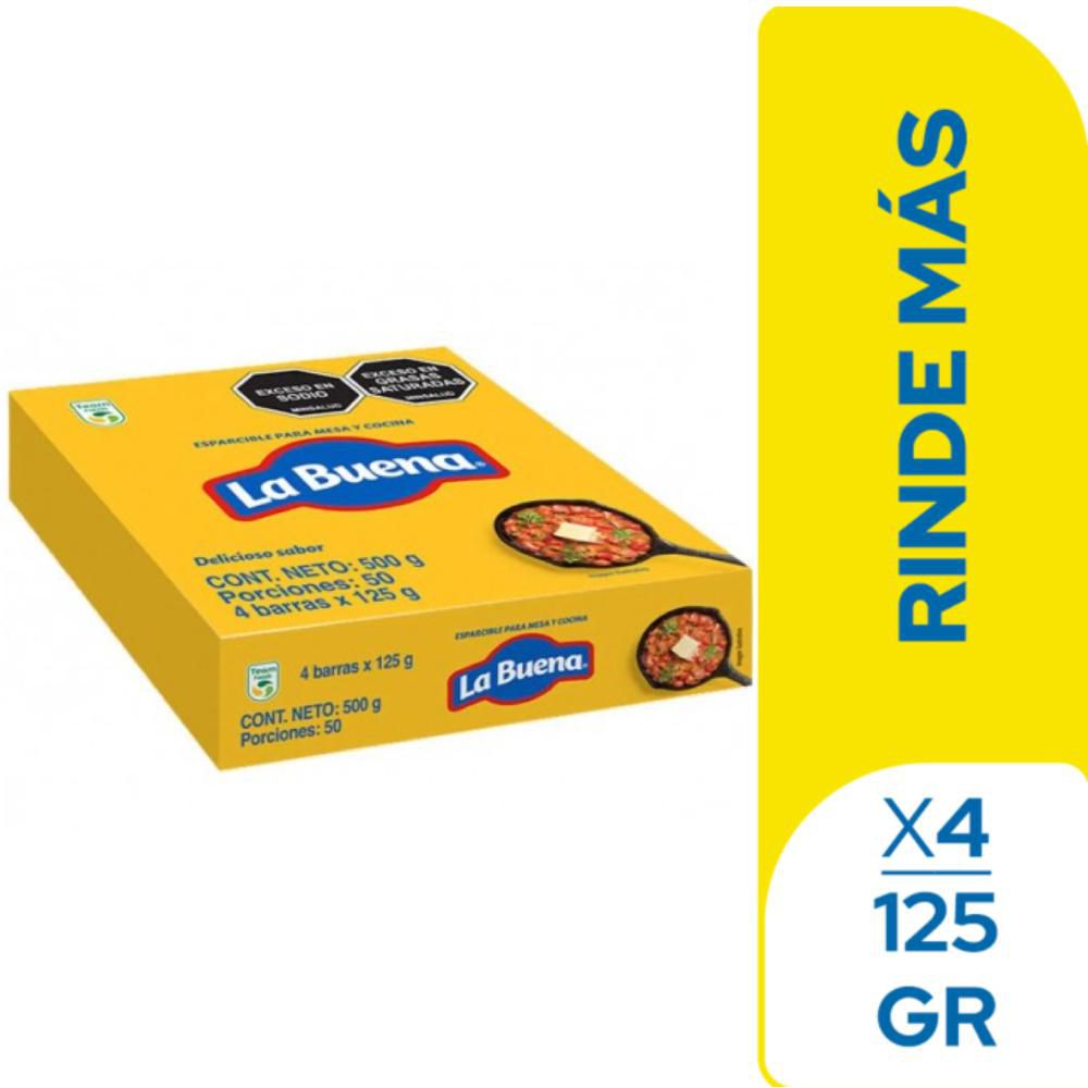 Esparcible LA BUENA para mesa y cocina x4 barras (500  gr)
