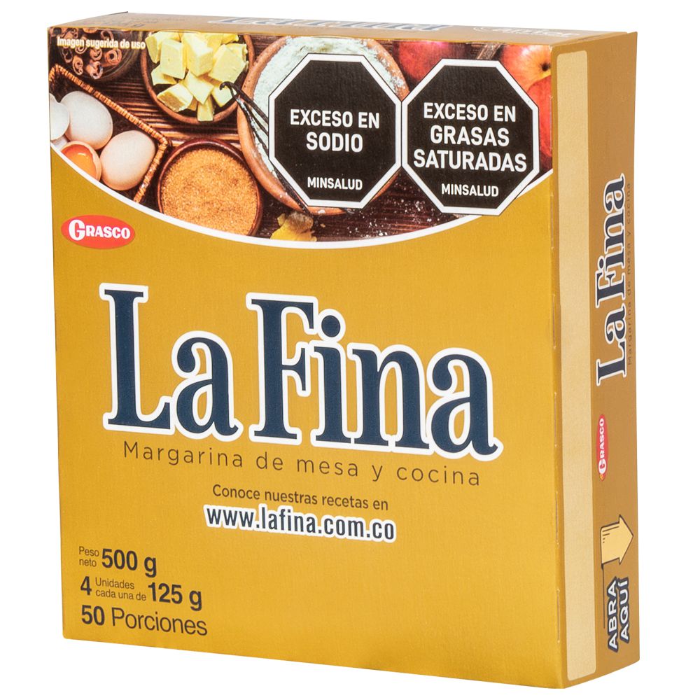 Margarina LA FINA de mesa y cocina (500  gr)