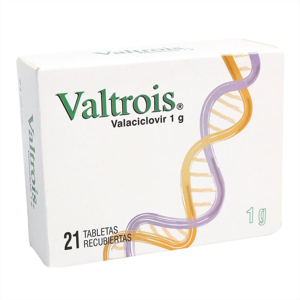 Valtrois Valaciclovir 1G Tab Oral Caj 21 Tab 1 U img #1