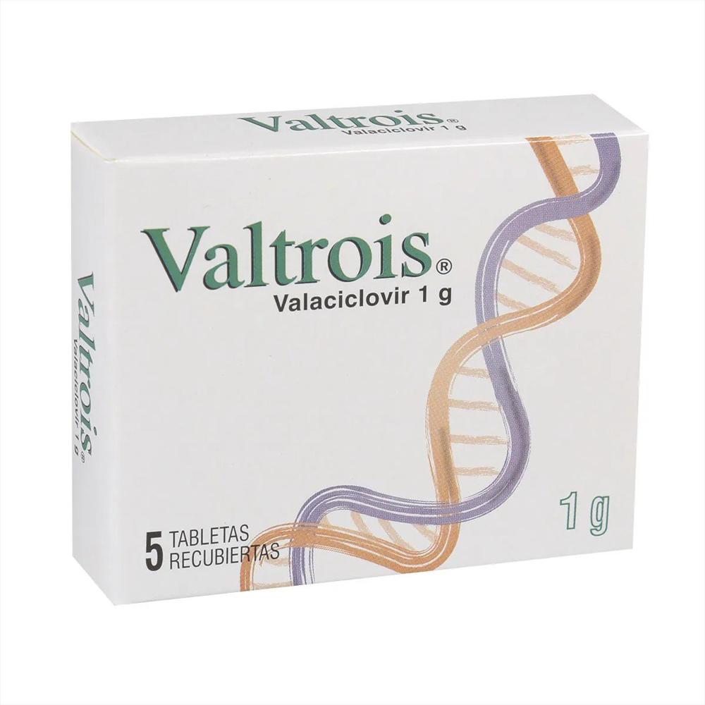 Valtrois Valaciclovir 1G Tab Oral Caj 5 Tab 1 U img #1