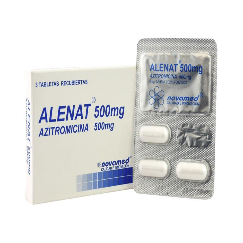 Alenat Azitromicina 500Mg Tab Rec Oral Caj 3 Tab 1 U img #1
