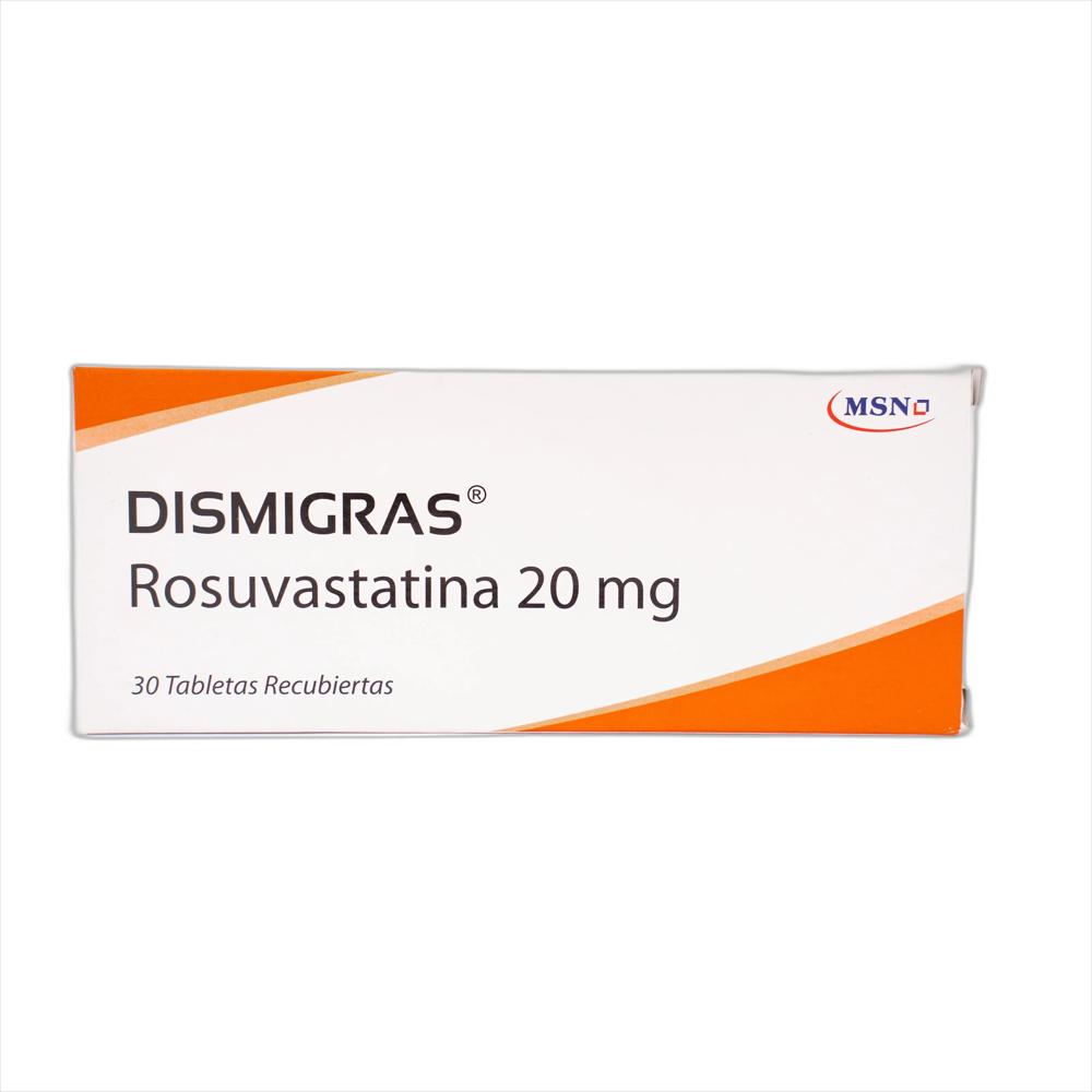 Dismigras Rosuvastatina 20Mg Tab Rec Oral Caj 30 Tab 1 U