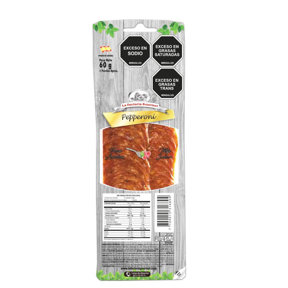 Pepperoni LA FACTORIA GOURMET finas lonchas (60  gr)