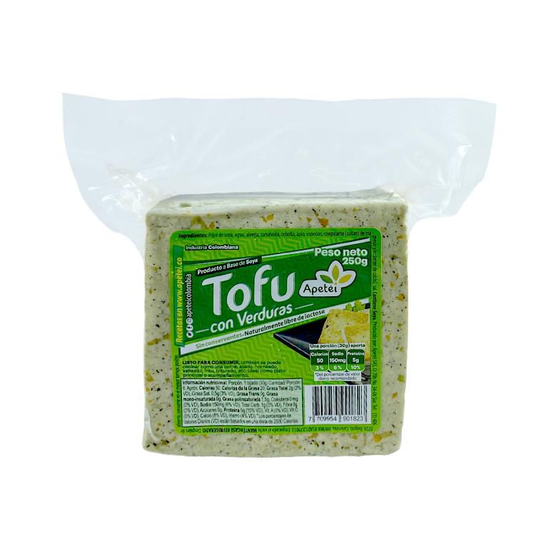 Tofu APETEI con verduras a base de soya (250  gr)