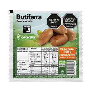 Butifarra COLANTA seleccionada x18und (450  gr)