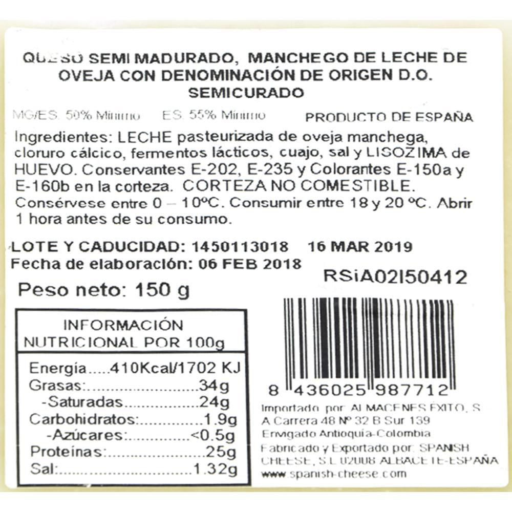 Queso Spanish Cheese manchego (150  gr) img #2