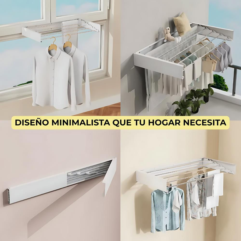 Tendedero De Ropa Plegable Para Pared Metálico 80Cm X 40Cm img #3