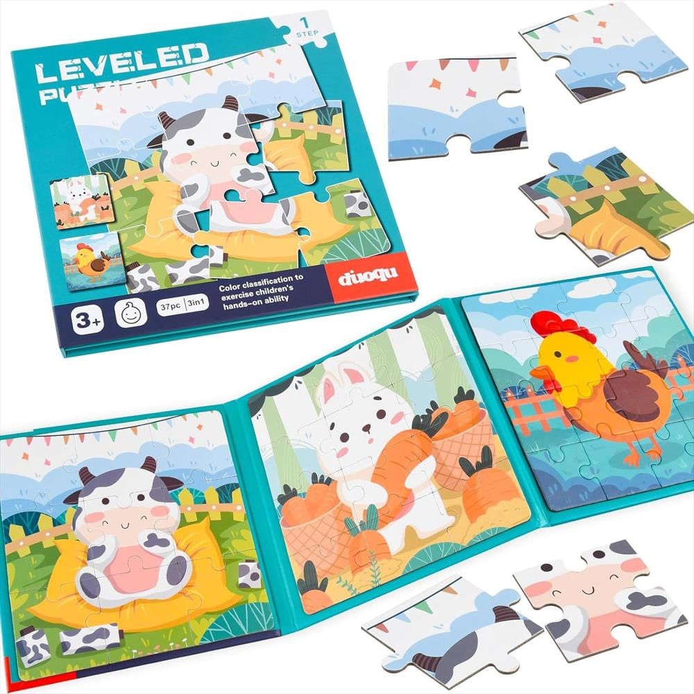 Libro Rompecabezas Magnético 3 En 1 Tema Animales De Granja img #1