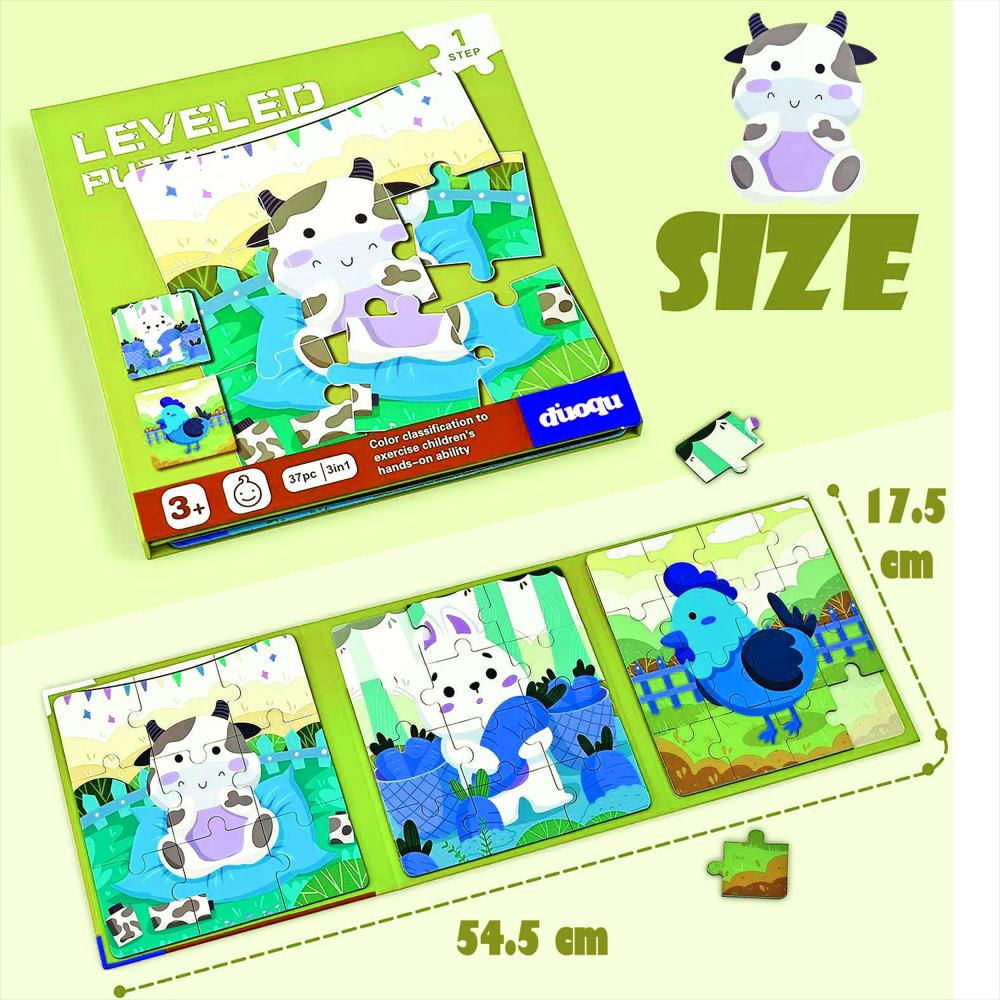 Libro Rompecabezas Magnético 3 En 1 Tema Animales De Granja img #3