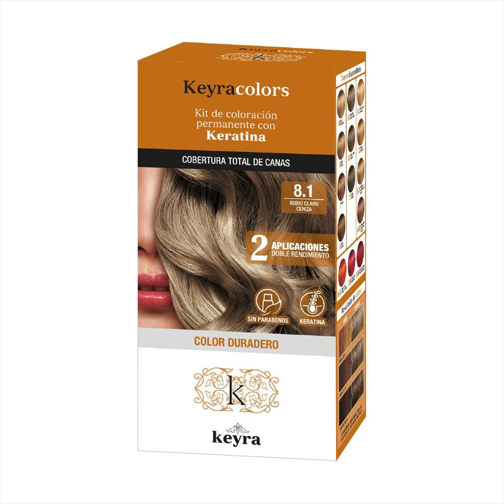 Tinte Cabello Keyrakit 8.1 Rubio Claro Ceniza