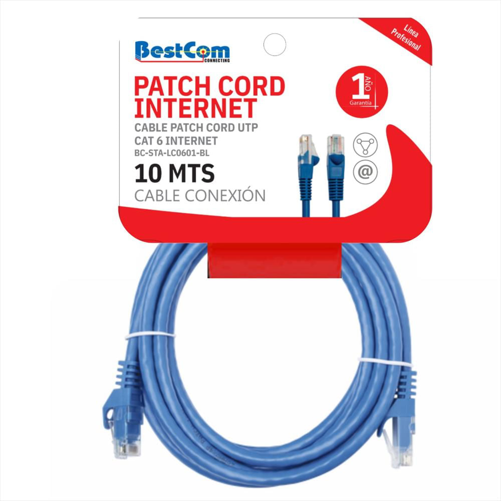 Cable De Red Utp Patch Cord Con Conector Rj45 10 Mts Categoria 6 img #1