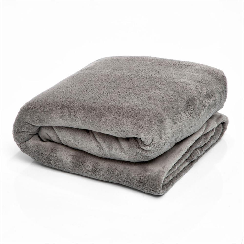 Cobija Coralfleece Gris Sencillo 1.60X2.30