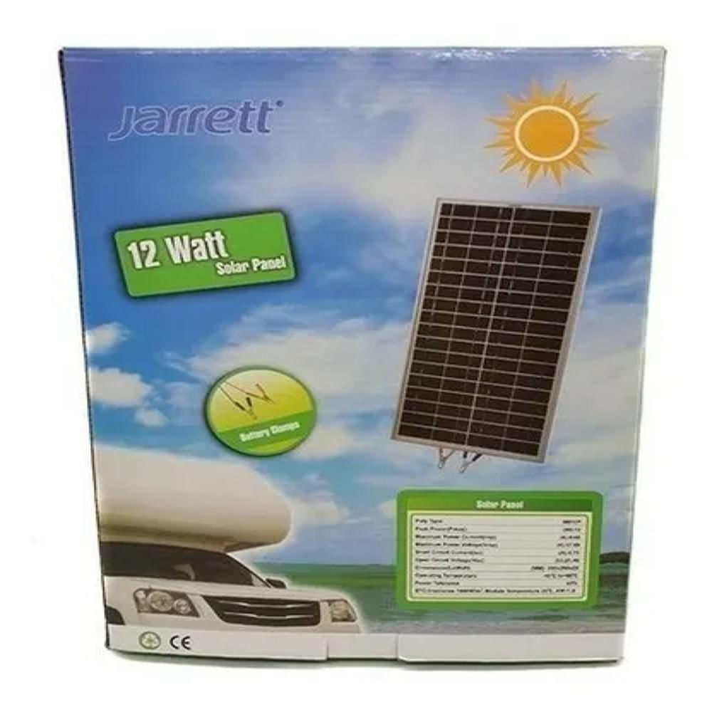 Panel Solar Jarrett 12W 12V Fotovoltaico Con Pinzas