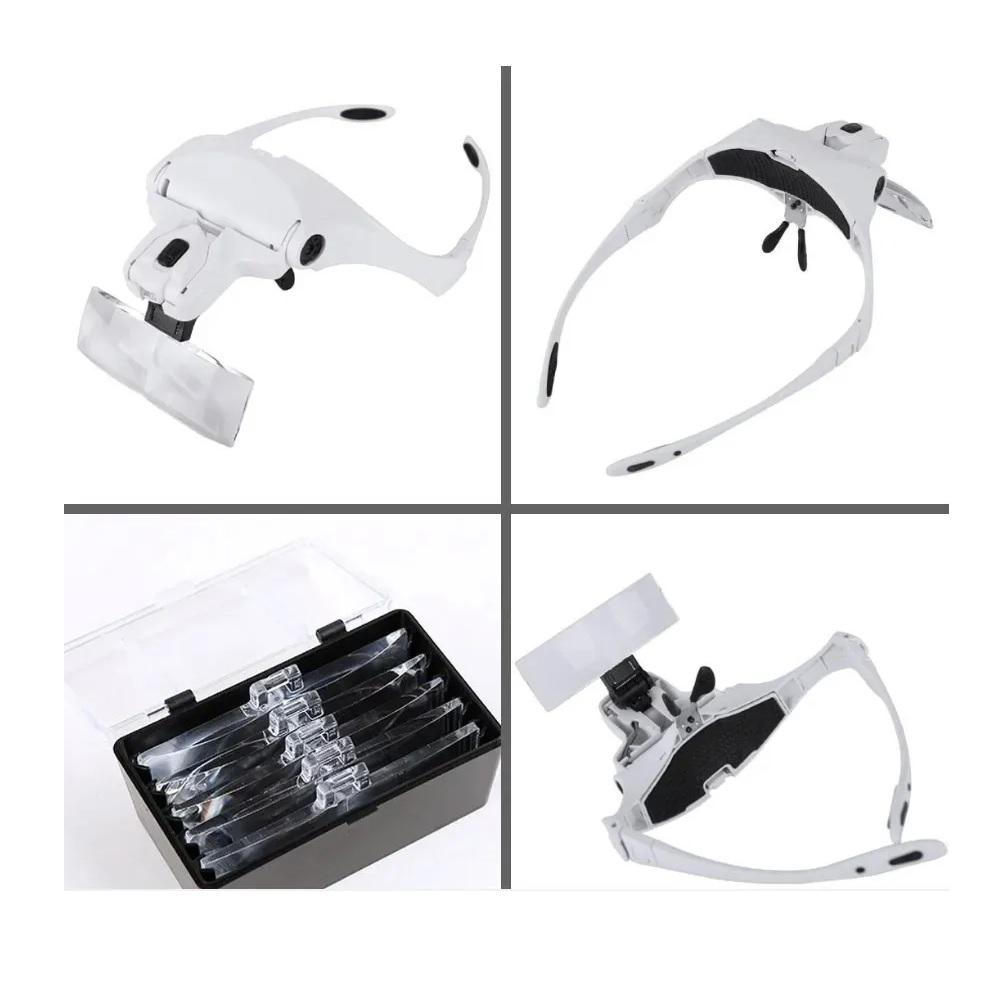 Gafas Lupa Visera Diadema Con Luz Led 5 Lentes Electrónica img #2