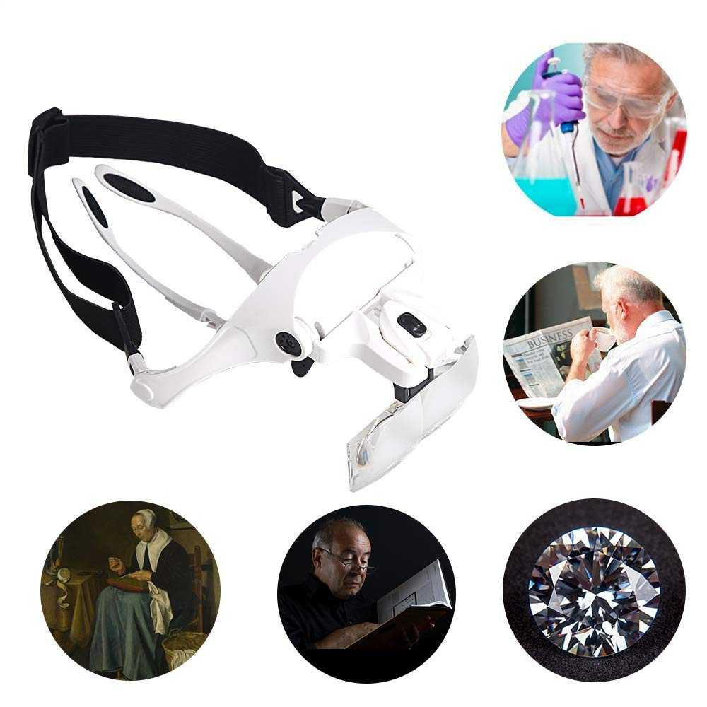 Gafas Lupa Visera Diadema Con Luz Led 5 Lentes Electrónica img #5